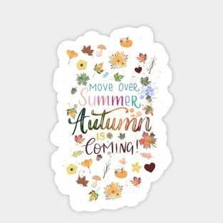 Autumn is coming! // Watercolour Lettering and illustration Sticker